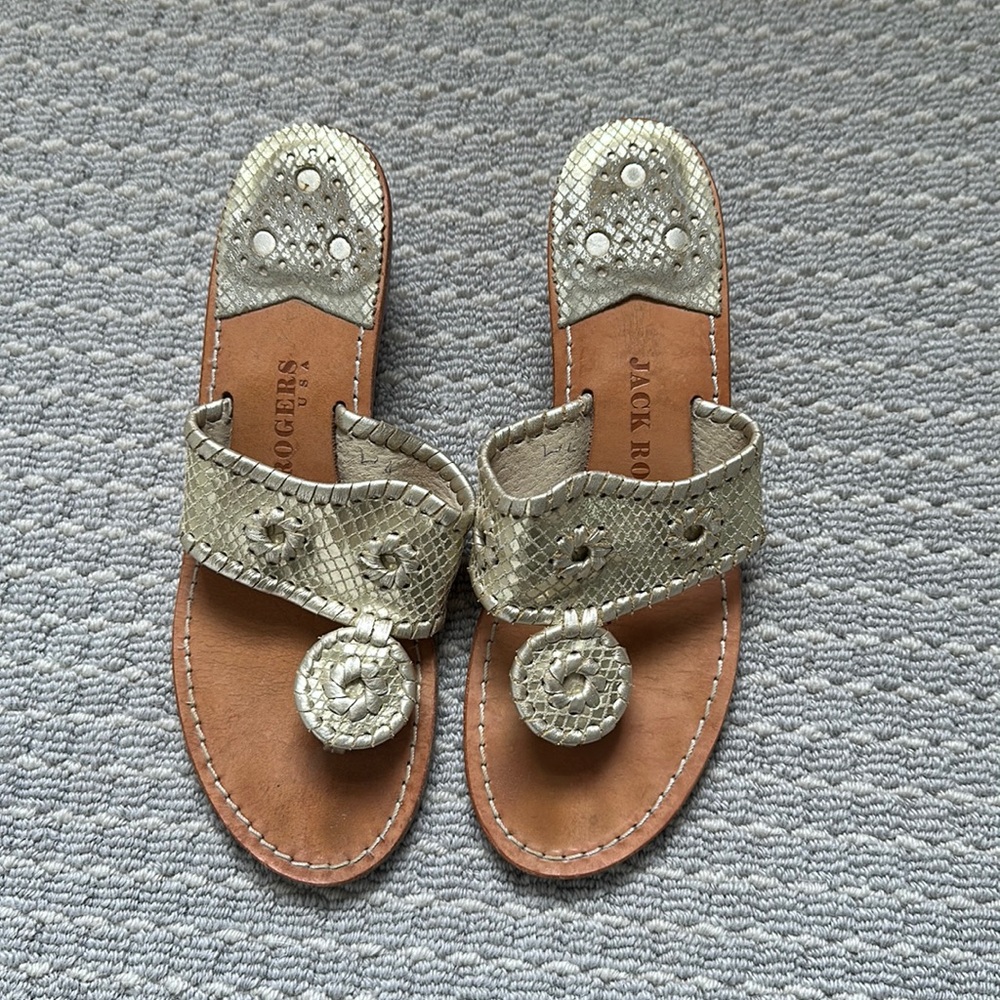 Metallic Wedge Jack Rogers
